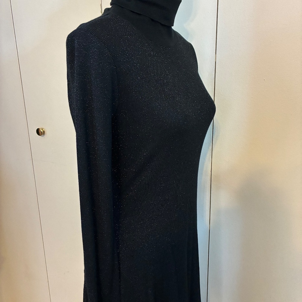 Black Dress with Silver Threading for Sparkle, Fit and Flare by Ralph Lauren